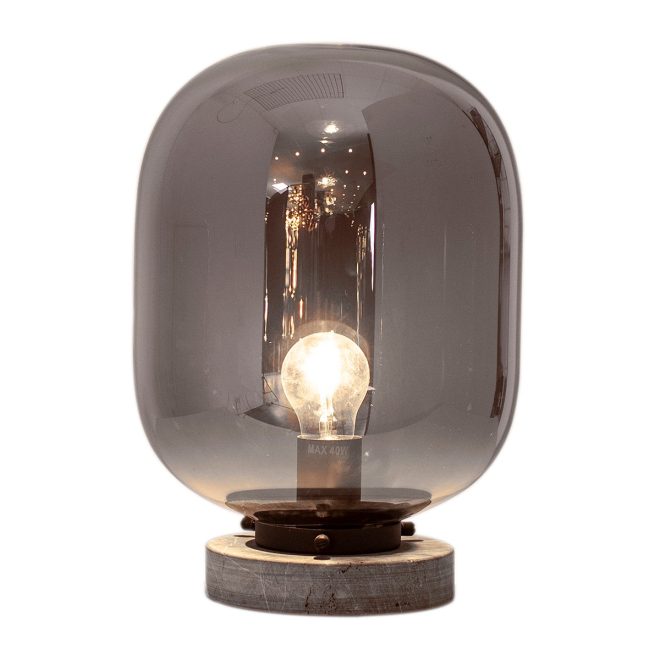 By rydéns leola bordslampa svart marmor-rökgrå