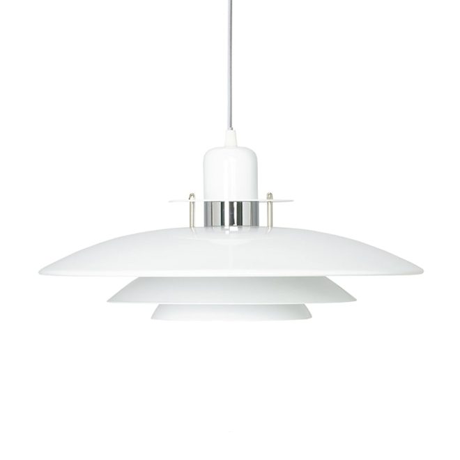 Belid primus pendel Ø43 cm vit-krom