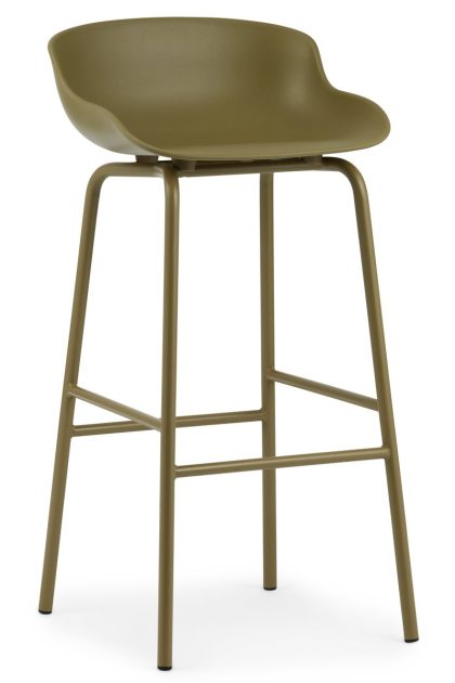 Normann copenhagen hyg barstol metallben 75 cm olivgrön