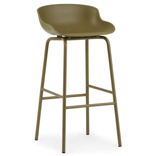 Normann copenhagen hyg barstol metallben 75 cm olivgrön