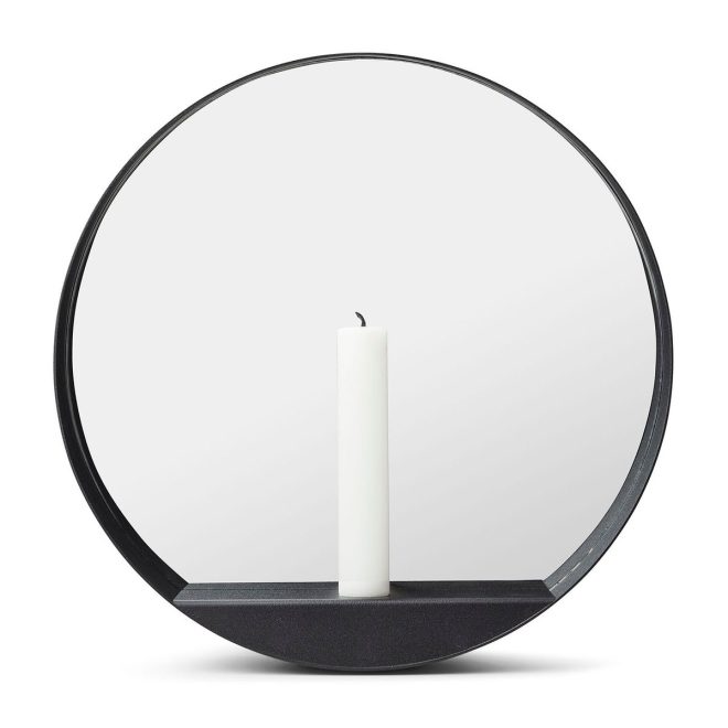 Gejst glim spegel/ljusstake Ø28 cm svart