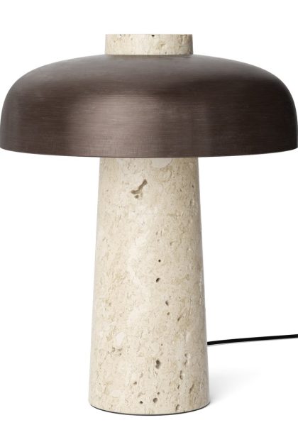 Audo copenhagen reverse bordslampa travertin-bronsad mässing