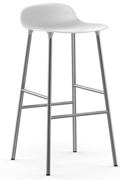 Normann copenhagen form barstol kromade ben 75 cm vit