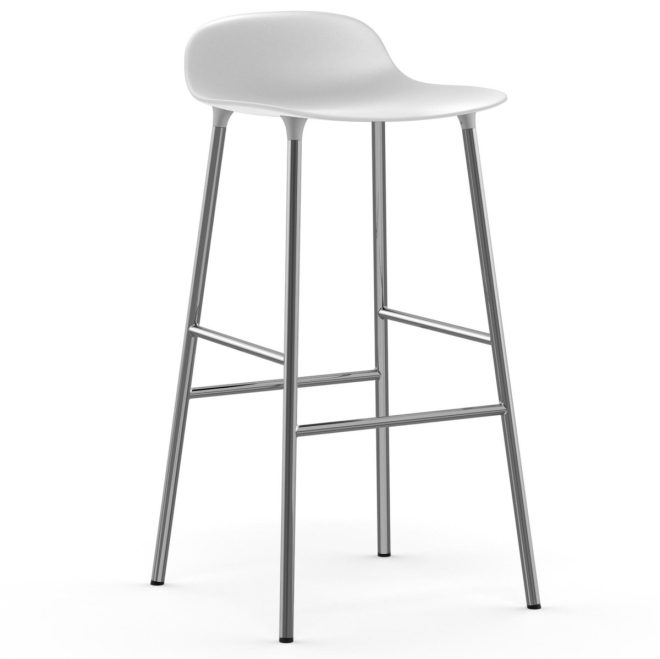 Normann copenhagen form barstol kromade ben 75 cm vit