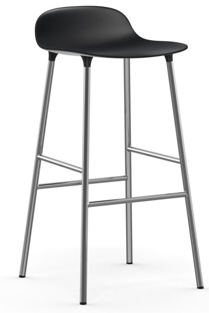 Normann copenhagen form barstol kromade ben 75 cm svart