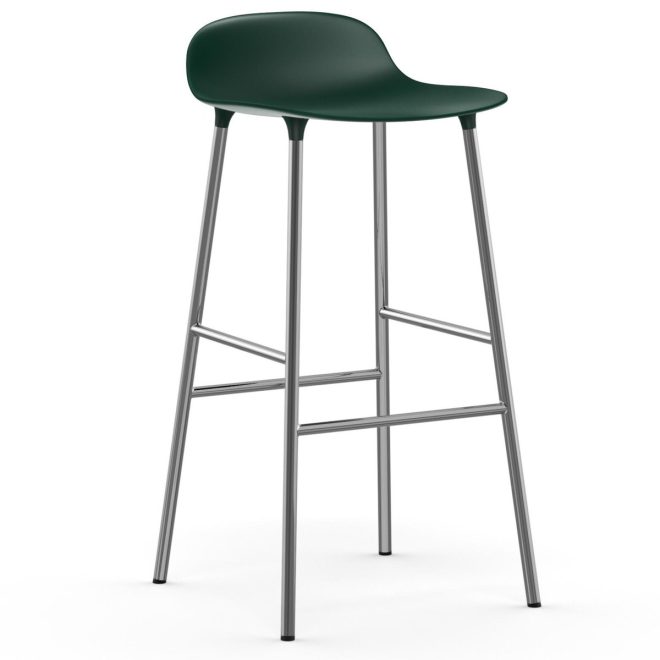 Normann copenhagen form barstol kromade ben 75 cm grön