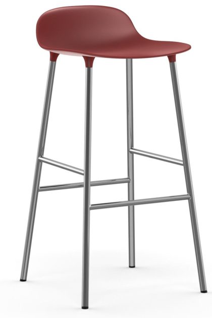 Normann copenhagen form barstol kromade ben 75 cm röd