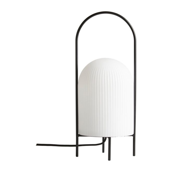 Woud ghost bordslampa svart-vitt opalglas