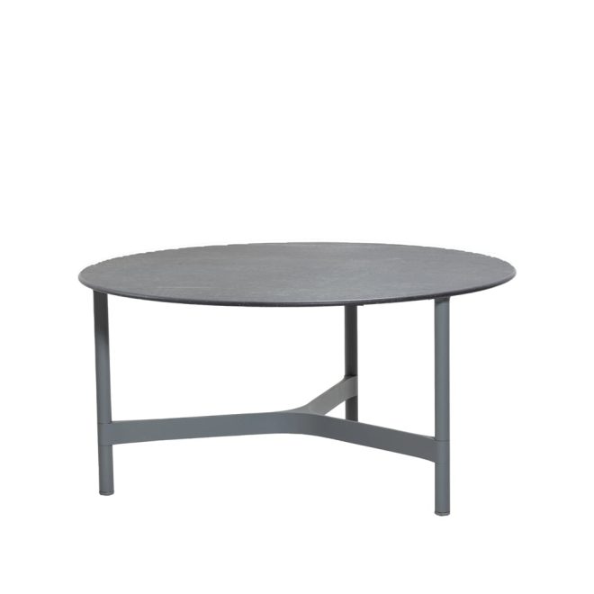Cane-line twist soffbord large Ø90 cm fossil black-light grey