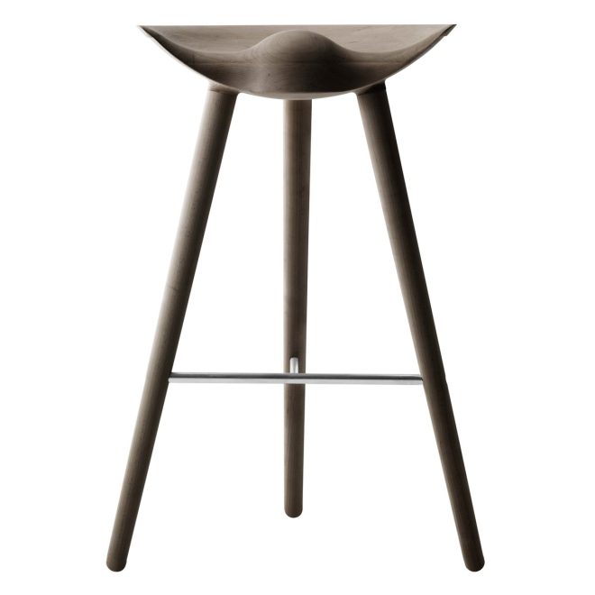 Audo Copenhagen ML42 barstol 77 cm Brunoljad ek-stål