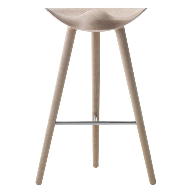 Audo Copenhagen ML42 barstol 77 cm Ek-stål