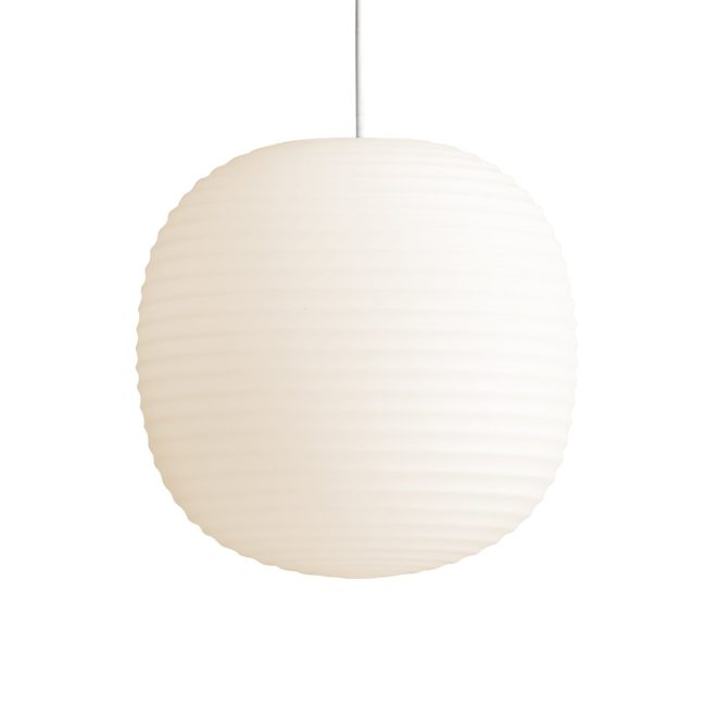 New works lantern pendel medium frosted white opal glass