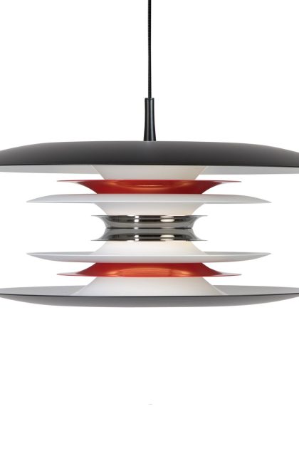 Belid diablo taklampa Ø50 cm mattsvart-blankröd