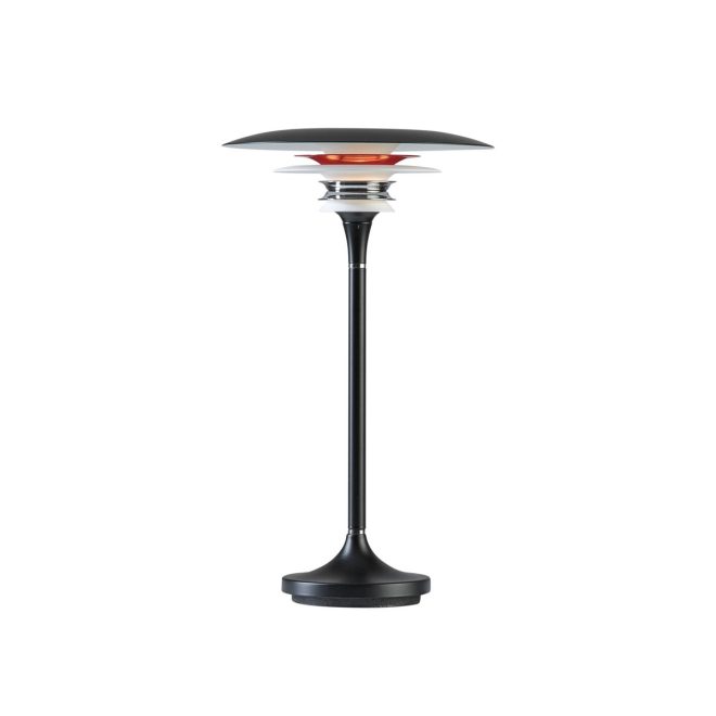 Belid diablo bordslampa Ø20 cm mattsvart-blankröd