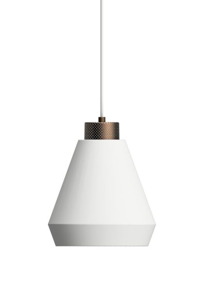 Herstal edge pendel medium mattvit-brons