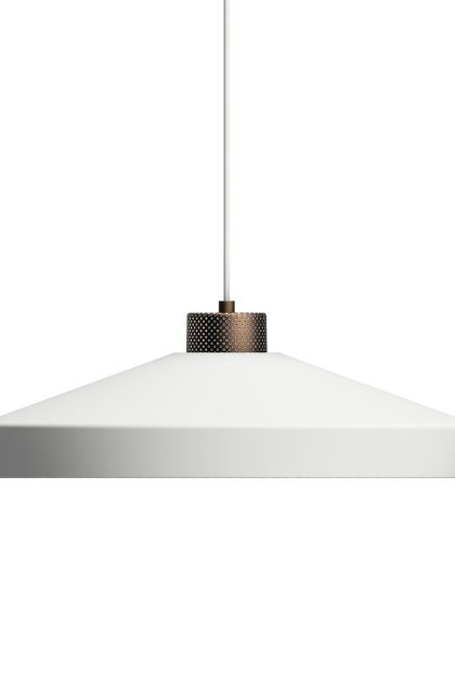 Herstal edge pendel large mattvit-brons
