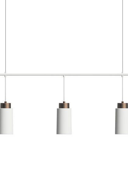 Herstal edge pendel trio mattvit-brons