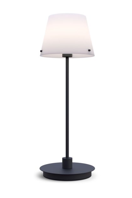 Herstal gil il grande bordslampa svart-opalglas