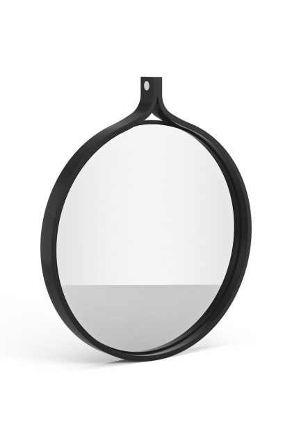 Swedese comma spegel rund Ø40 cm ask svartbetsad