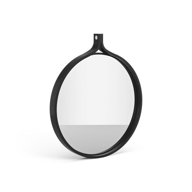 Swedese comma spegel rund Ø40 cm ask svartbetsad