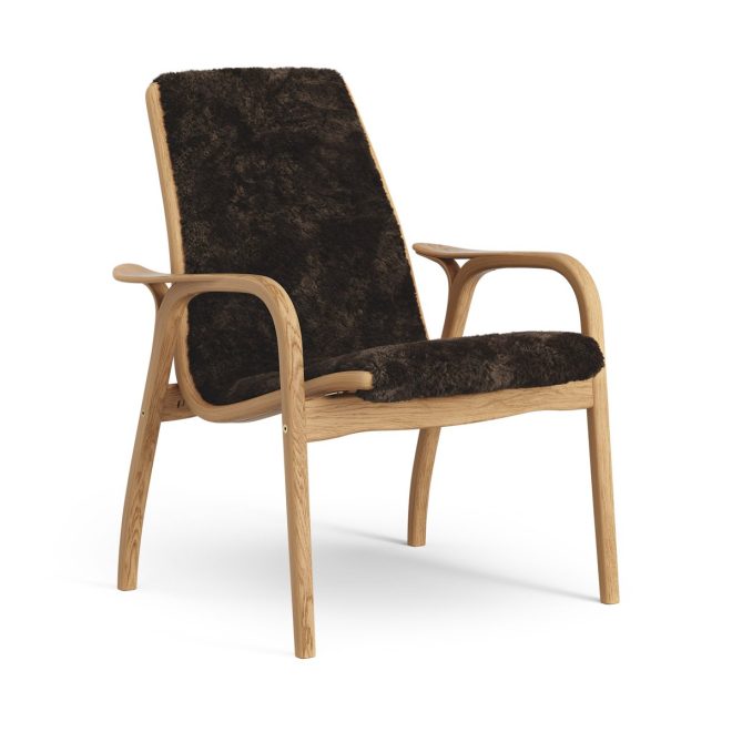 Swedese laminett fåtölj oljad ek/fårskinn espresso (brun)