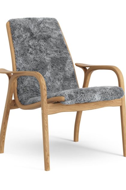 Swedese laminett fåtölj oljad ek/fårskinn scandinavian grey (grå)