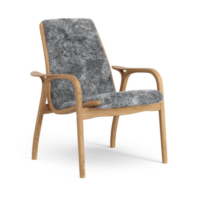 Swedese laminett fåtölj oljad ek/fårskinn scandinavian grey (grå)