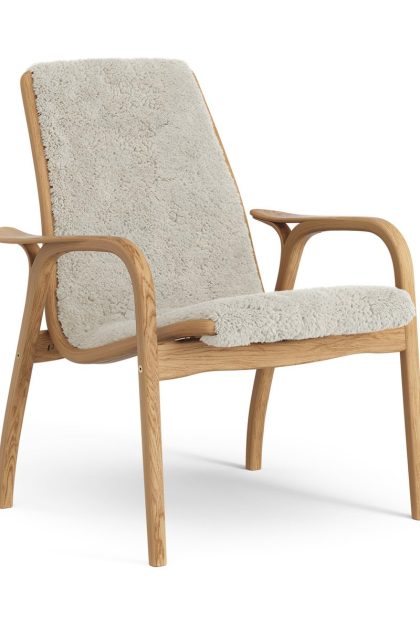Swedese laminett fåtölj oljad ek/fårskinn moonlight (beige)
