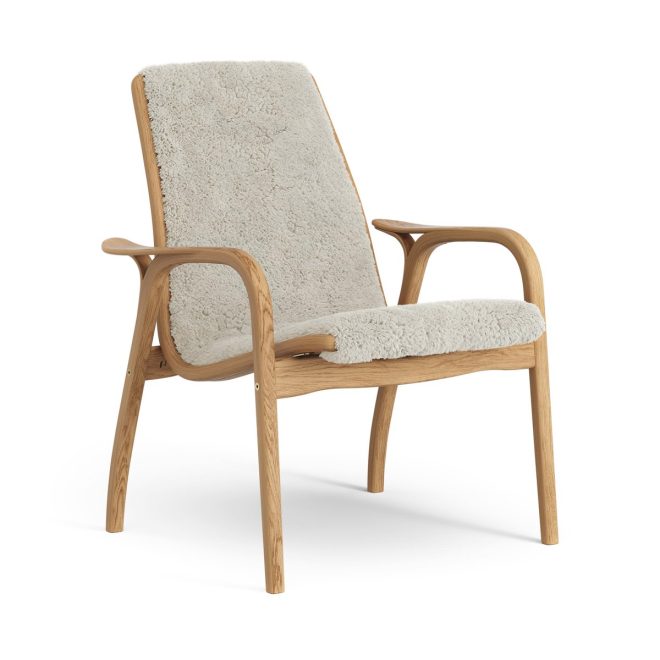 Swedese laminett fåtölj oljad ek/fårskinn moonlight (beige)