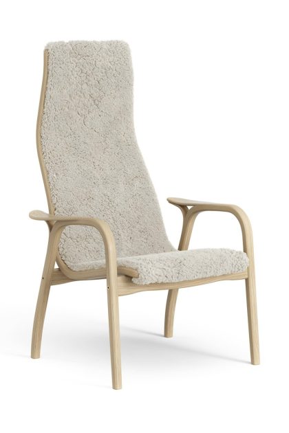 Swedese lamini barnfåtölj lackad ek/fårskinn moonlight (beige)
