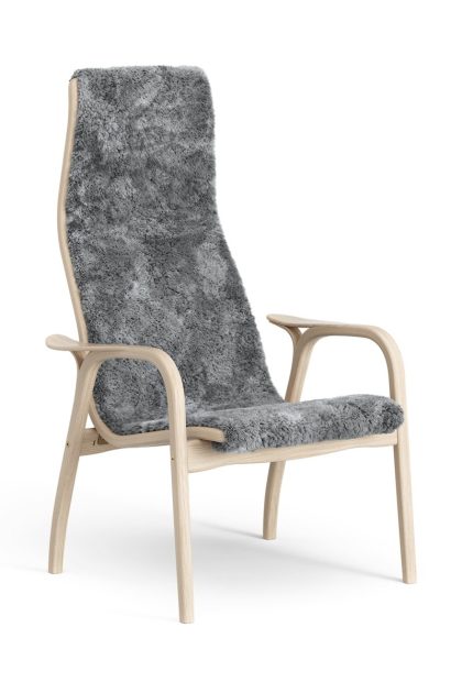 Swedese lamino fåtölj vitpigmenterad ek/fårskinn scandinavian grey (grå)
