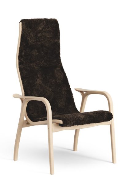 Swedese lamino fåtölj lackad bok/fårskinn espresso (brun)
