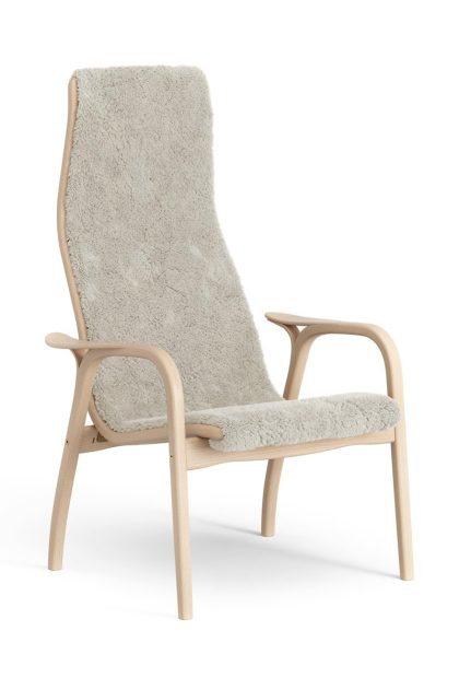 Swedese lamino fåtölj lackad bok/fårskinn moonlight (beige)