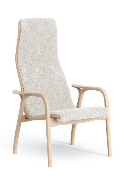 Swedese lamino fåtölj lackad bok/fårskinn offwhite (vit)