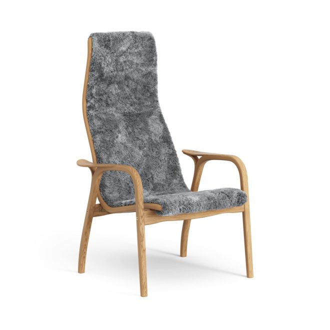 Swedese lamino fåtölj oljad ek/fårskinn scandinavian grey (grå)
