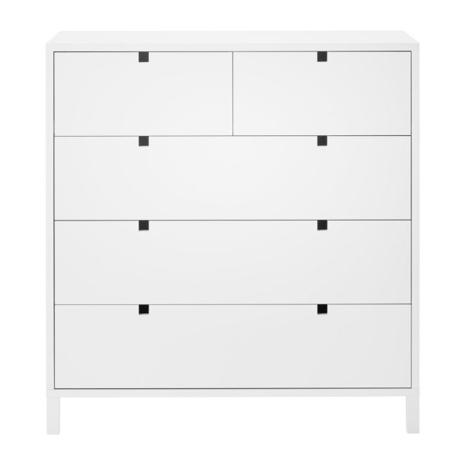 1898 square byrå 2+3 lådor vit