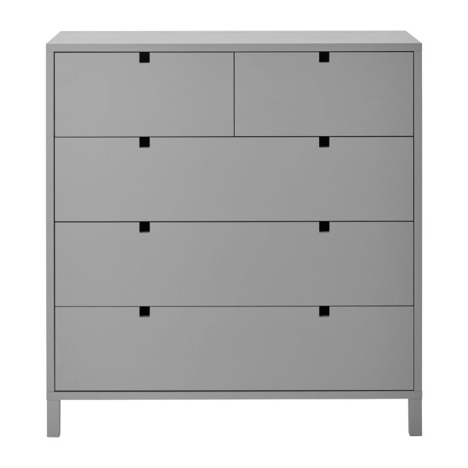 1898 square byrå 2+3 lådor grå