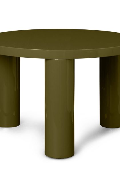 Ferm living post soffbord small Ø65 cm olive