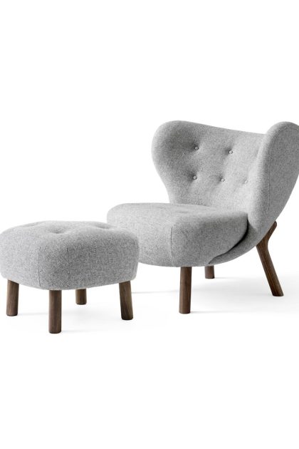 &tradition little petra vb1 fåtölj inkl. pouf atd1 oljad valnöt-hallingdal