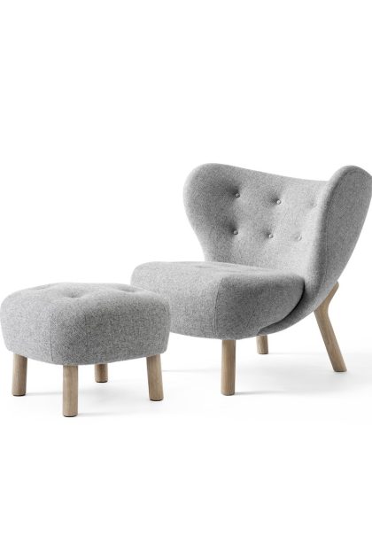 &tradition little petra vb1 fåtölj inkl. pouf atd1 vitoljad ek-hallingdal