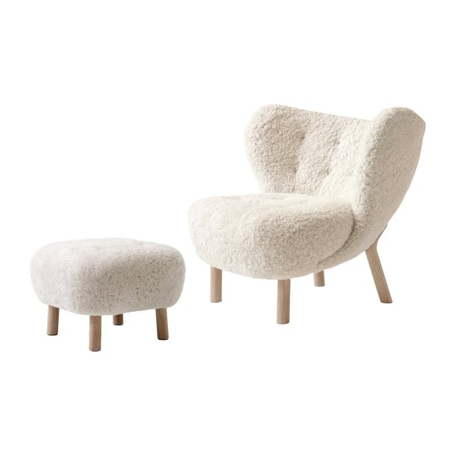 &tradition little petra vb1 fåtölj inkl. pouf atd1 vitoljad ek-moonlight
