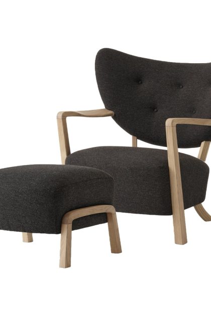 &tradition wulff lounge chair atd2 fåtölj inkl. pouf atd3 oljad ek-hallingdal