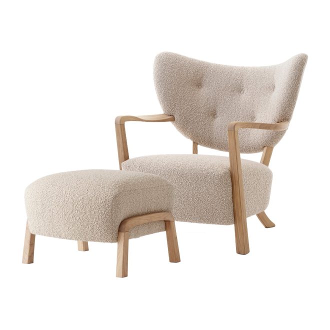 &tradition wulff lounge chair atd2 fåtölj inkl. pouf atd3 oljad ek-karakorum