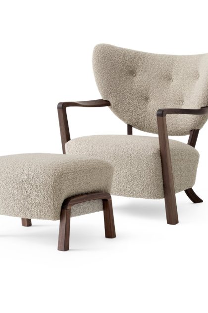 &tradition wulff lounge chair atd2 fåtölj inkl. pouf atd3 oljad valnöt-karakorum
