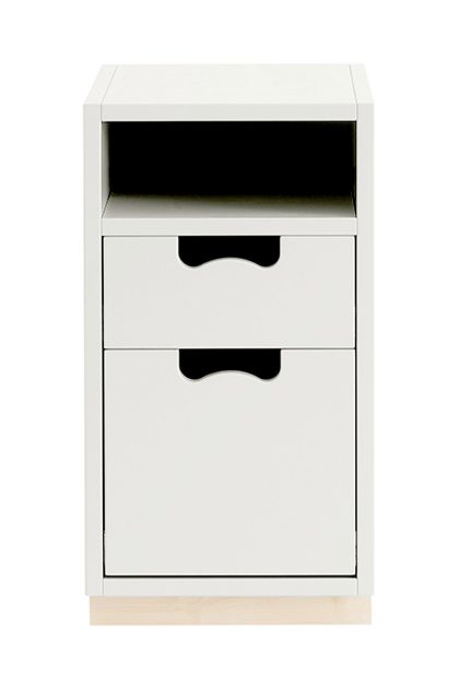 Asplund snö g3 sängbord white, björksockel