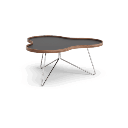 Swedese flower bord 84x90 cm h39cm-svart-valnöt-krom