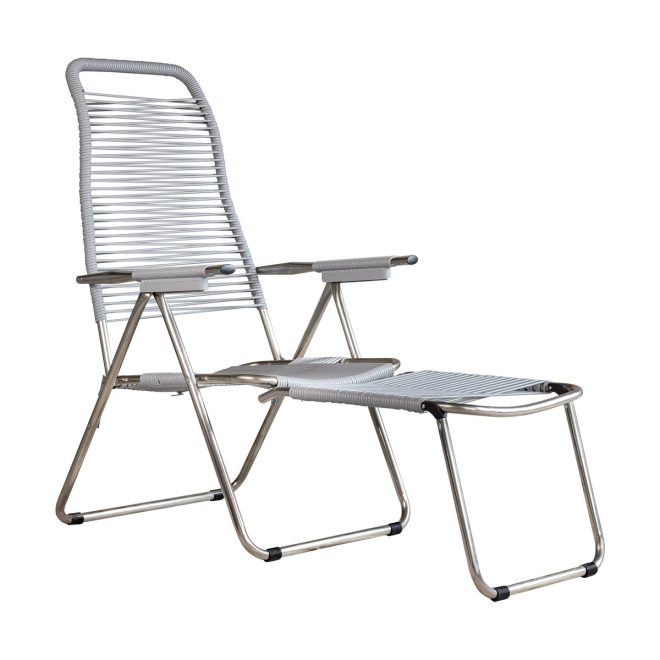 Fiam spaghetti solstol med fotstöd grey