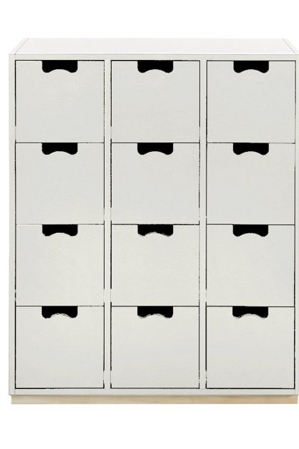 Asplund snö b byrå white, björksockel