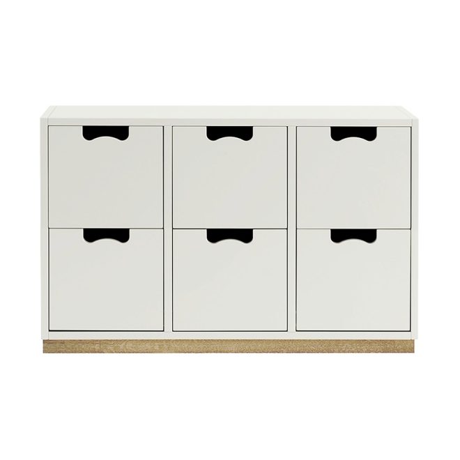Asplund snö b2 byrå white, björksockel