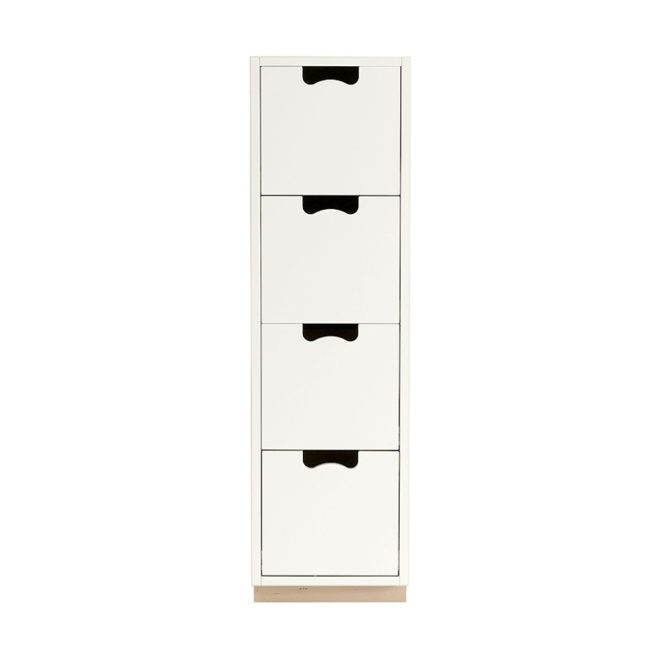 Asplund snö j4 byrå white, björksockel